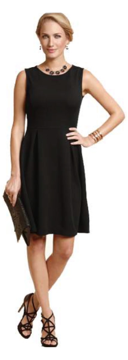 Princess sleeveless little black jacquard knit dress / pouf jacquard knit dress (polyester with spandex)