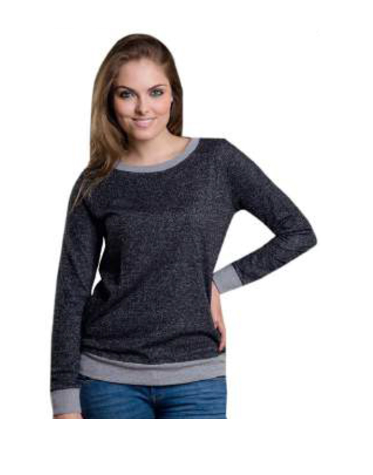 Ladies raglan sweater from terry fancy fabric (polyester cotton spandex)